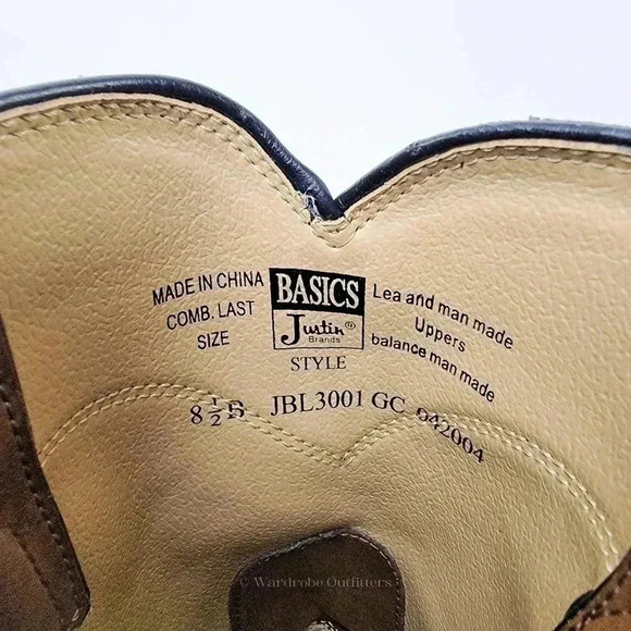 Justin Crazy Cow Basic Roper Cowboy Boots - 8.5 - Picture 10 of 10